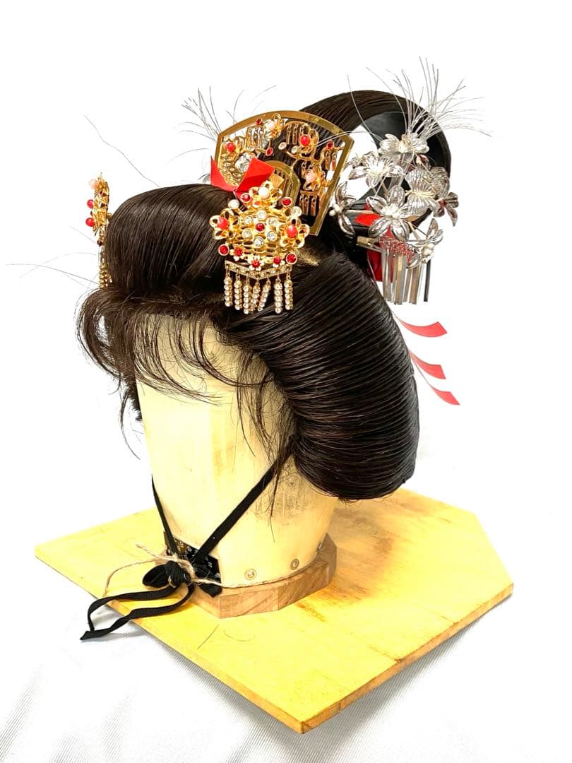 吹き輪、半かつら(網無しタイプ)中古舞踊かつら、日本髪かつら、大衆演劇かつら