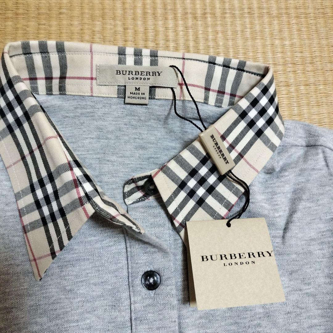 BURBERRY グレー 長袖ポロシャツ M