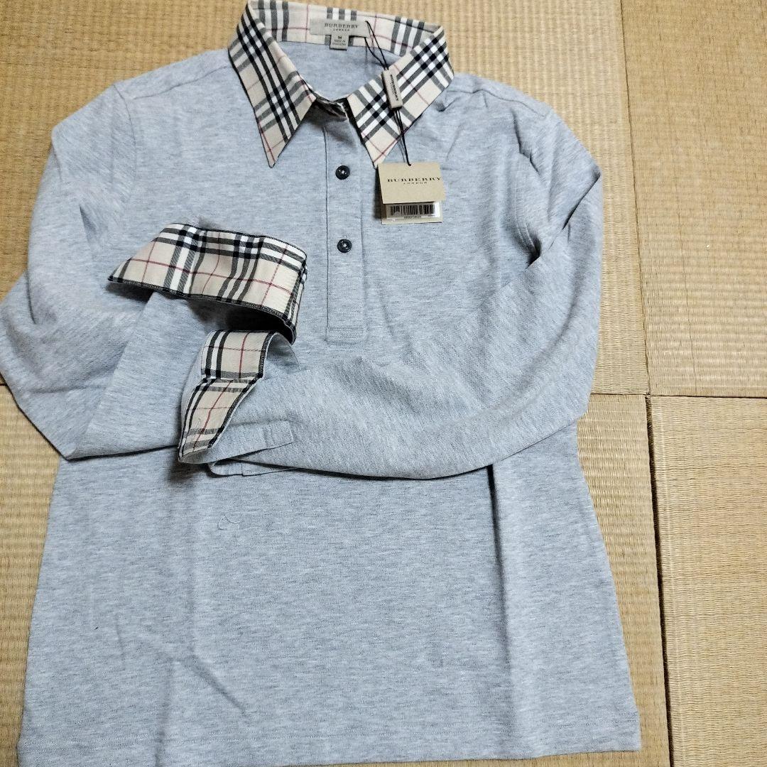 BURBERRY グレー 長袖ポロシャツ M