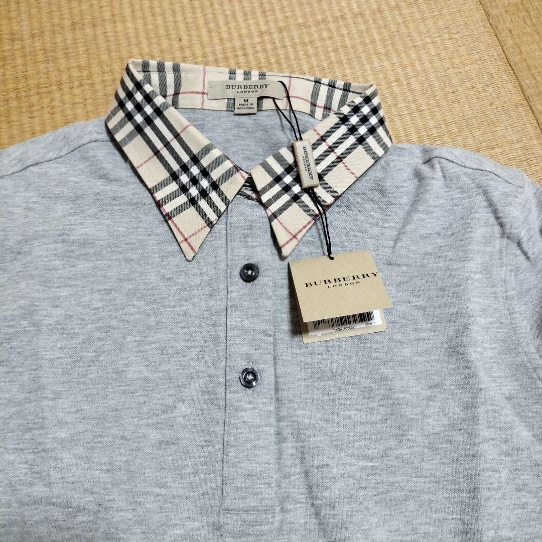 BURBERRY グレー 長袖ポロシャツ M