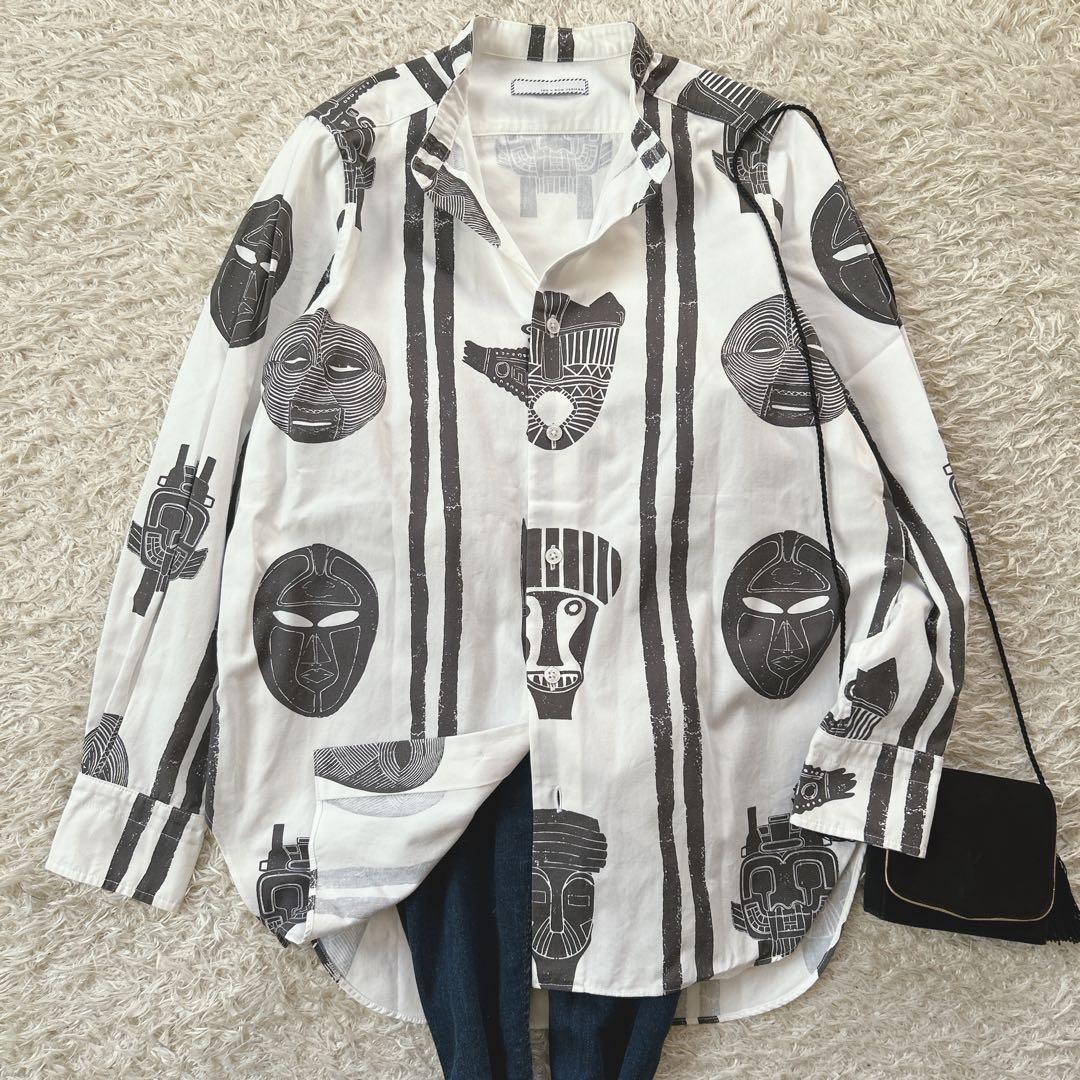 美品　ten ロンハーマン　アフリカンマスクプリントシャツ