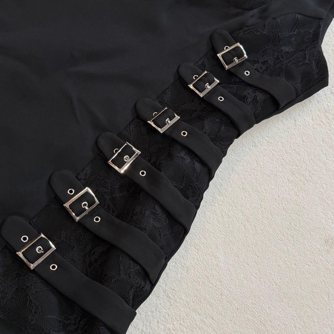 AVENCHUMU Buckle belt garter dress 黒 S