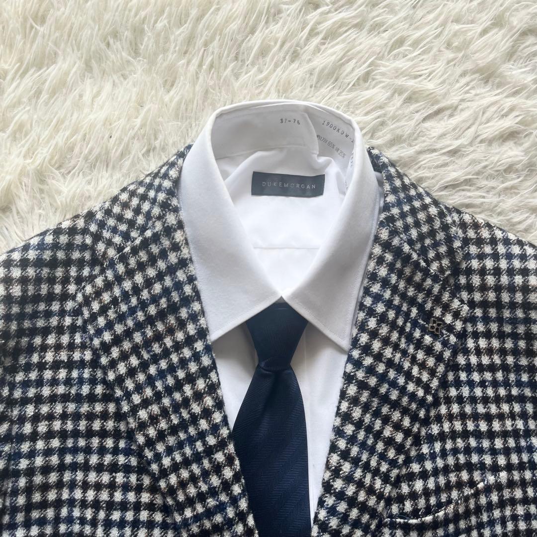 <美品>TAGLIATORE 新ロゴ チェック ツイード ジャケット サイズ48