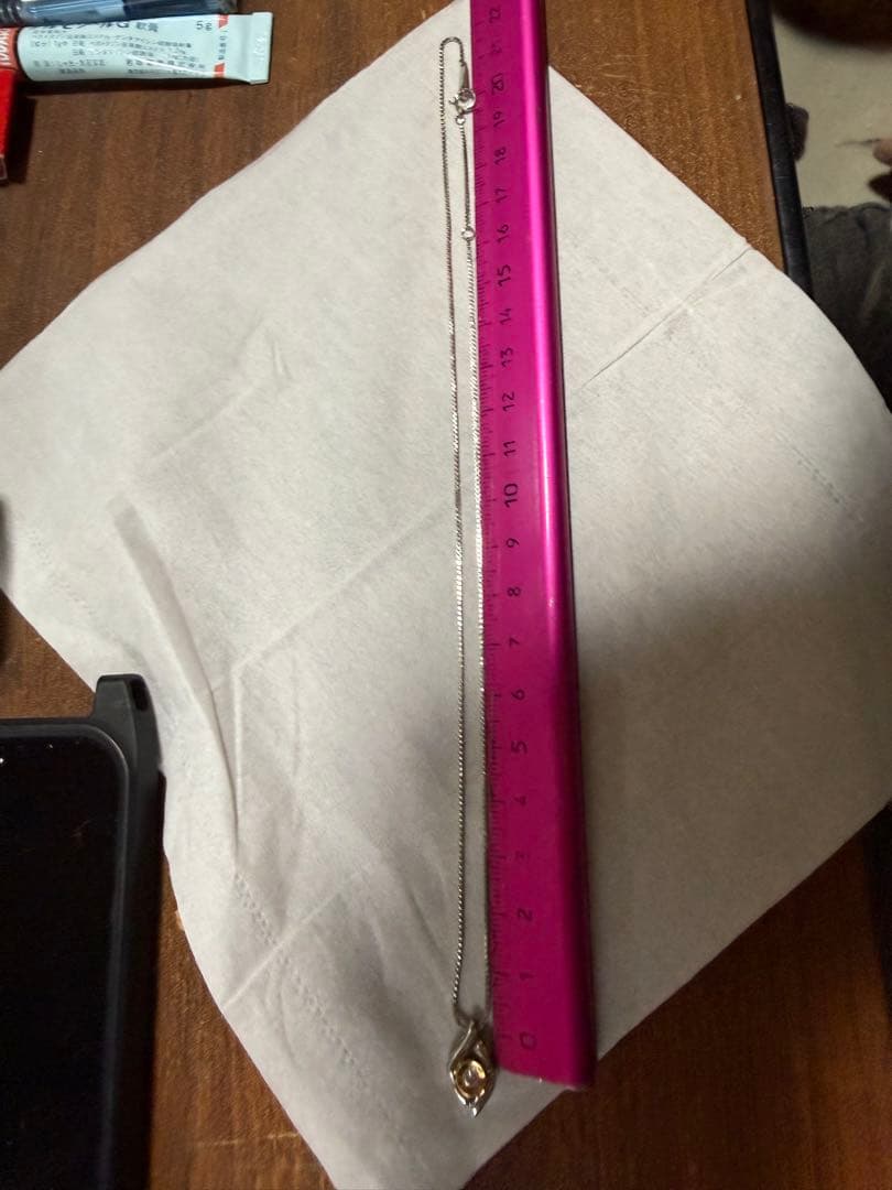 pt850レディースネックレス&ダイヤモンドトップ中古