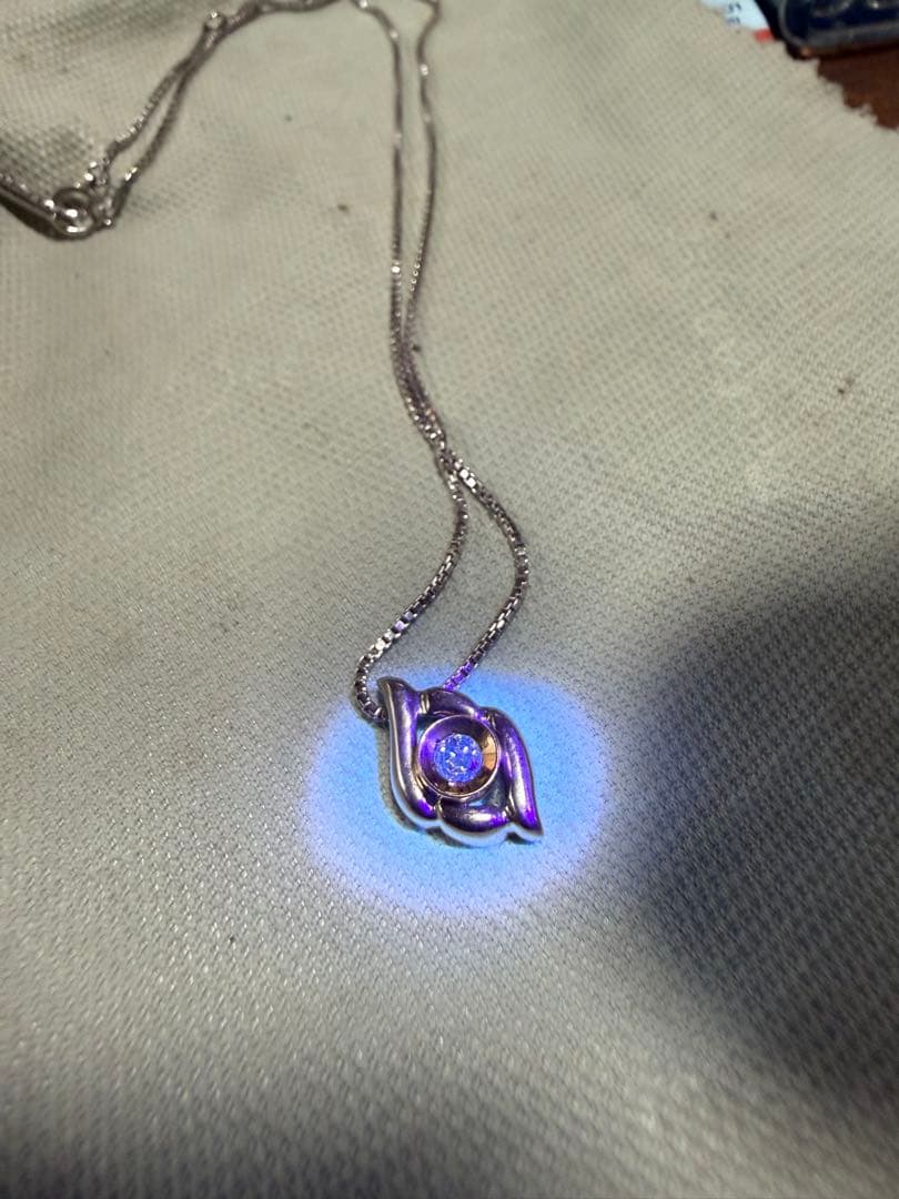 pt850レディースネックレス&ダイヤモンドトップ中古