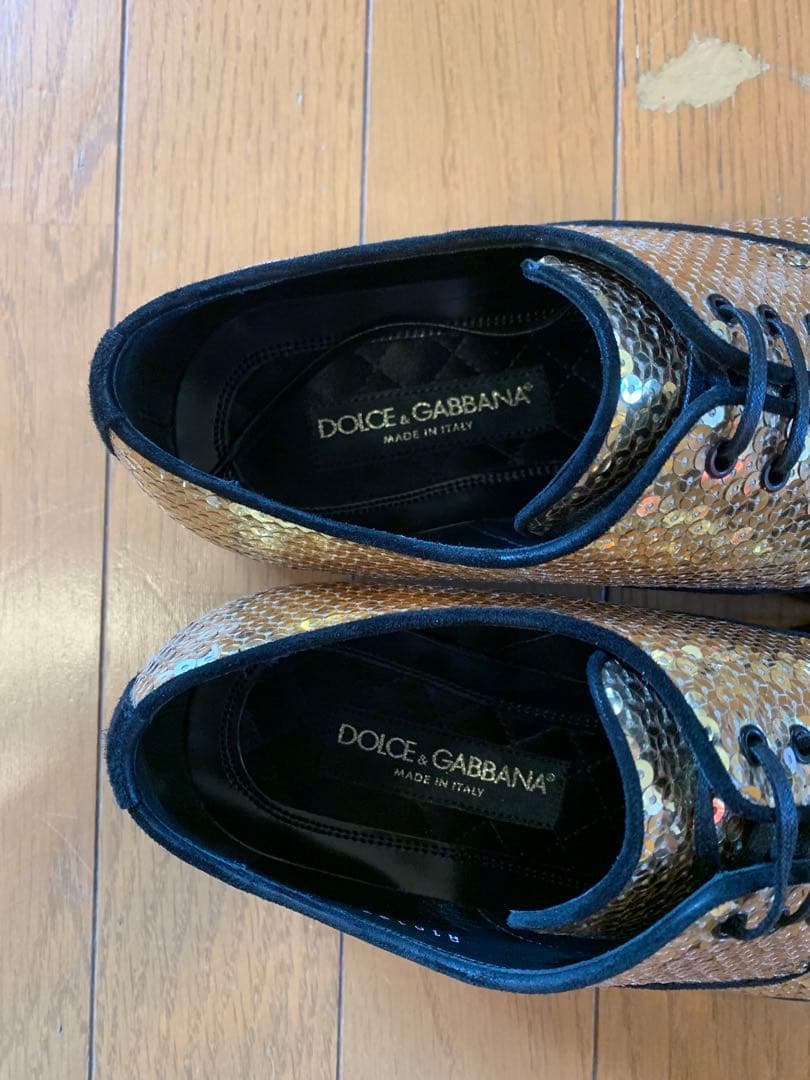 Dolce & Gabbana ゴールド スパンコール ドレスシューズ