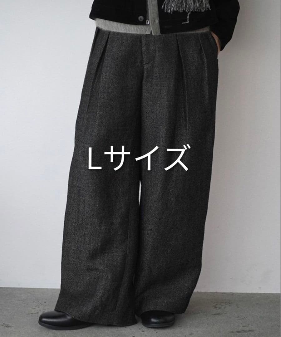 LIDNM Wool Linen Baggy Slacks 【Lサイズ】