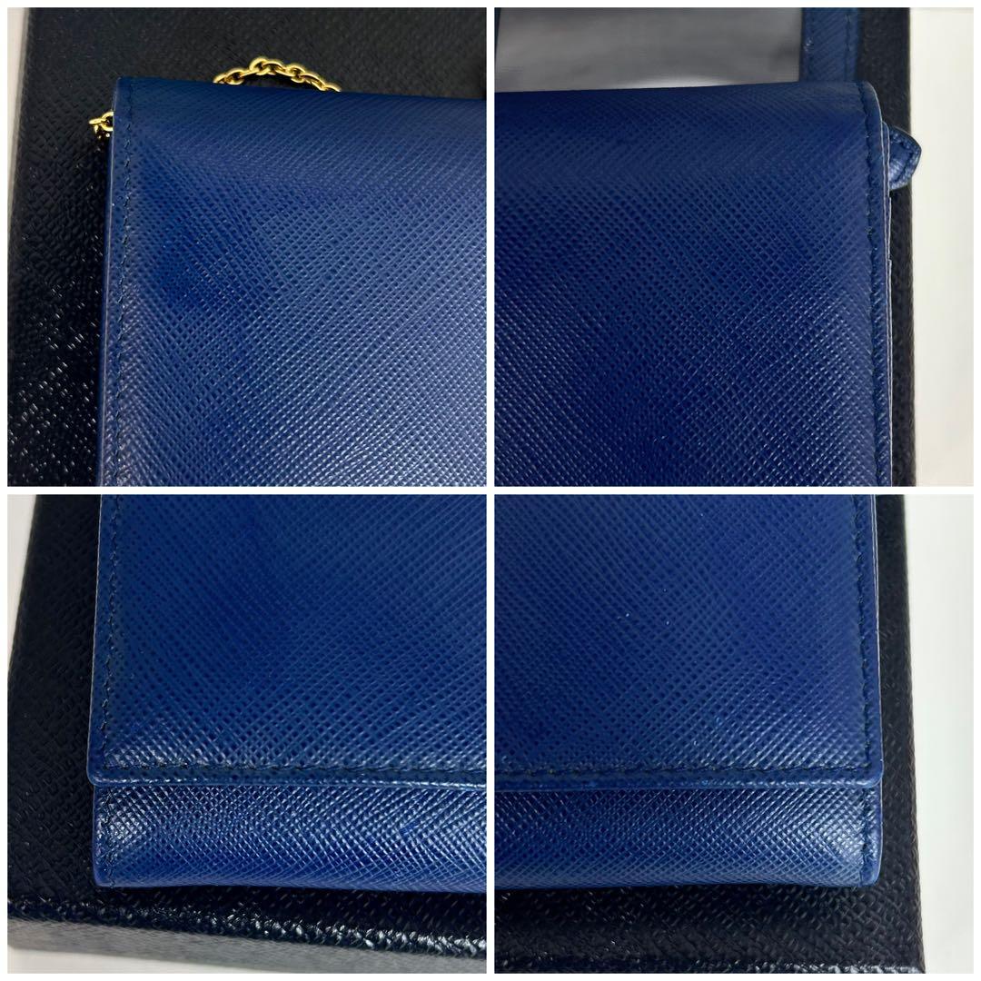 【美品 希少色】プラダ 長財布 三角ロゴ サフィアーノレザー