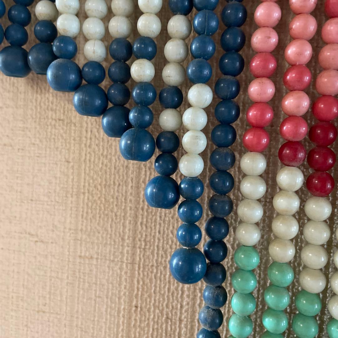 花柄ビーズのれん 花柄 レトロ 珠のれん すだれ