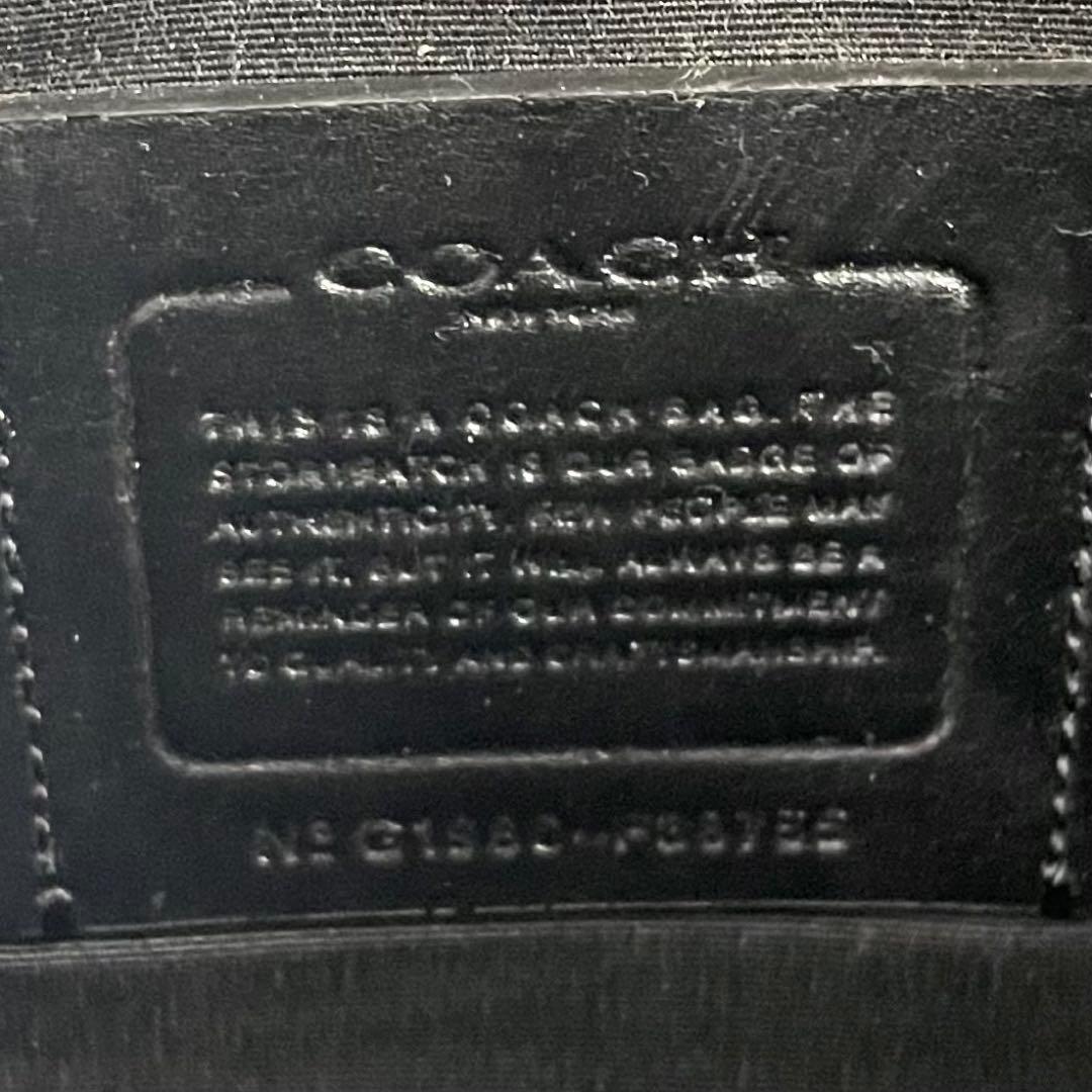 A4可 美品 コーチ PVC リュック シグネチャー ロゴ型押し ファスナー 黒