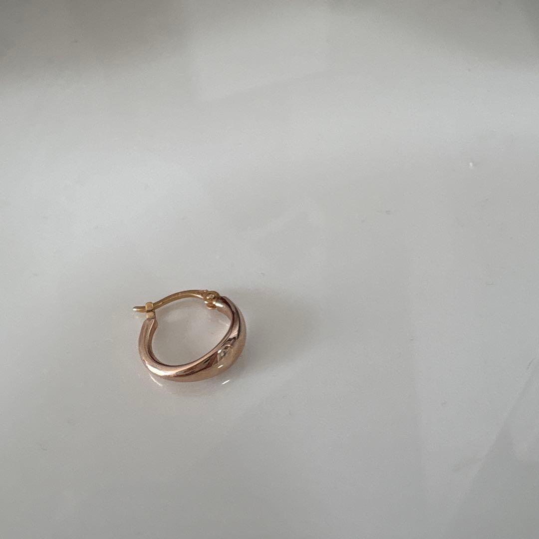 専用　★ete K10 ピンクゴールド フープピアス　片耳　雫型　ドロップ エテ