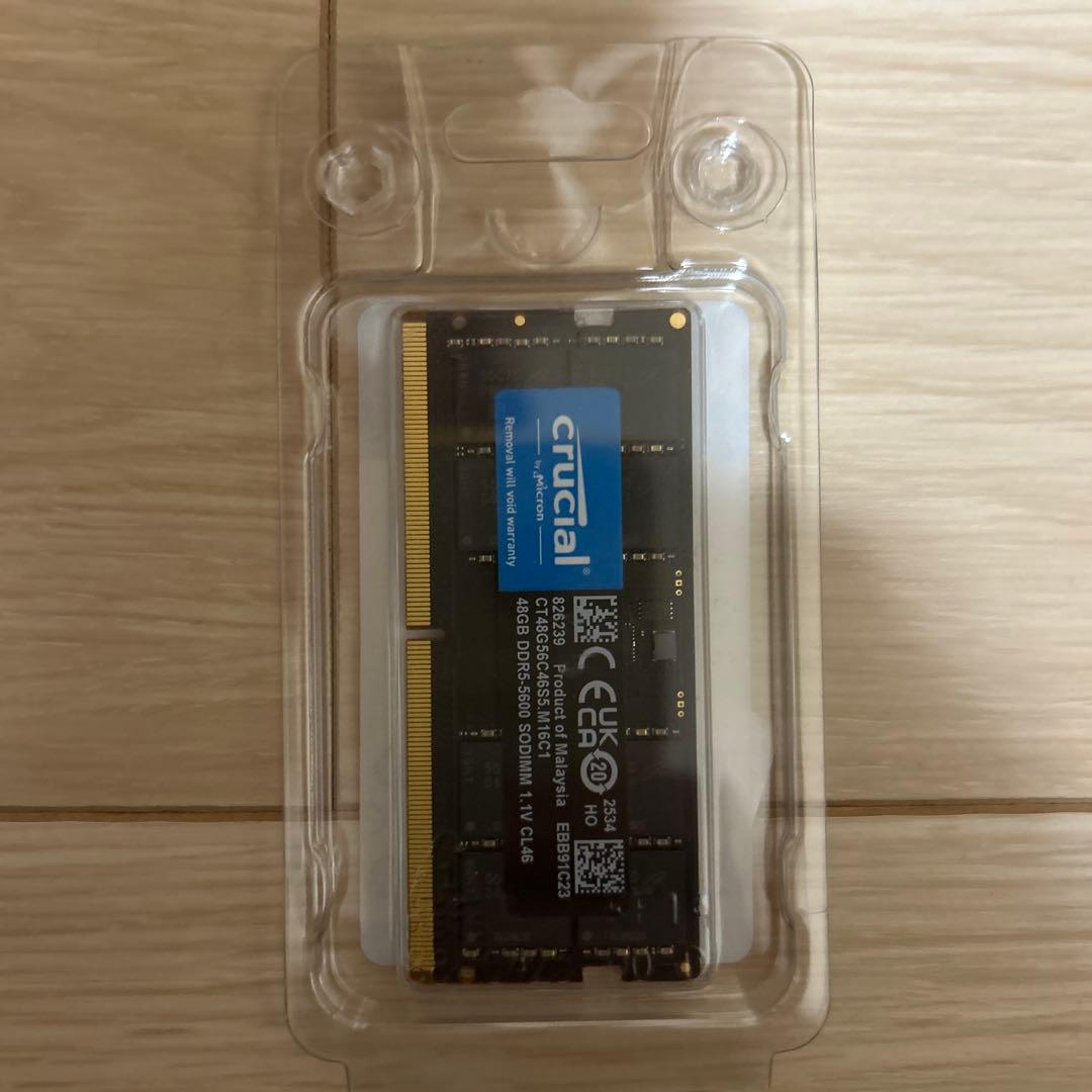 メモリー crucial DDR5-5600 SODIMM 48GB