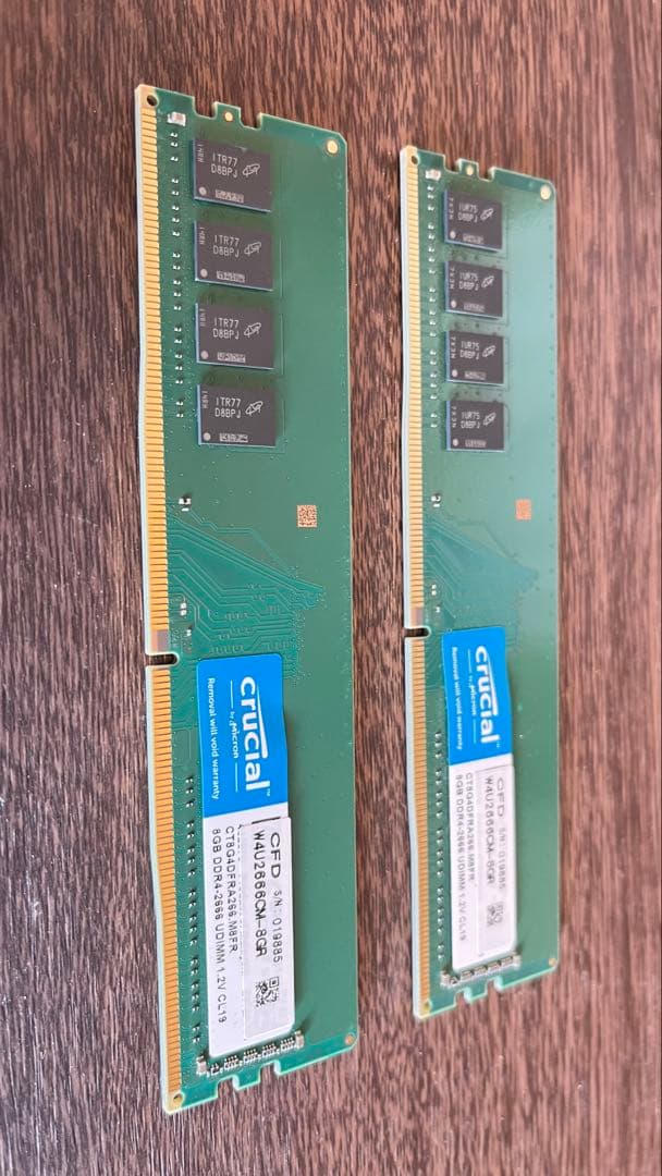 Crucial DDR4 メモリ 16GB（8GB×2枚）2666MHz