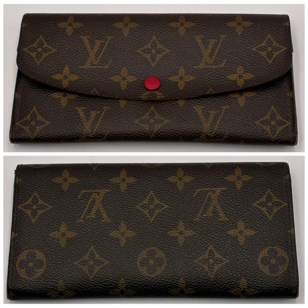 ルイヴィトン　ポルトフォイユエミリー　モノグラム 長財布　レッド