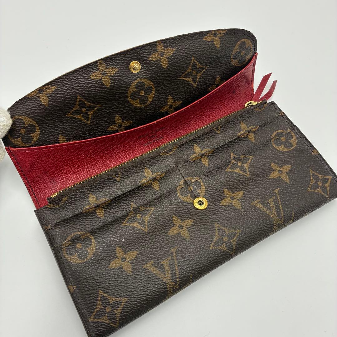 ルイヴィトン　ポルトフォイユエミリー　モノグラム 長財布　レッド