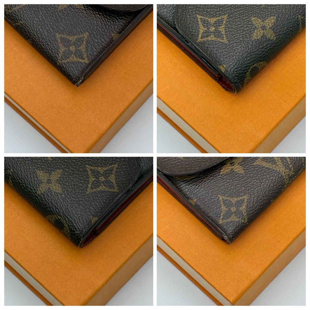 ルイヴィトン　ポルトフォイユエミリー　モノグラム 長財布　レッド