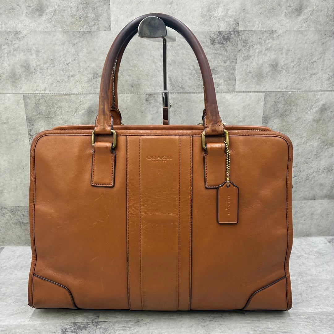 美品 コーチ 2way ビジネスバッグ ブリーフケース レザー 収納多数 A4