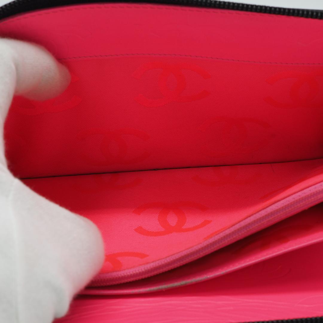 【美品】CHANEL カンボンライン ラウンドファスナー オーガナイザー