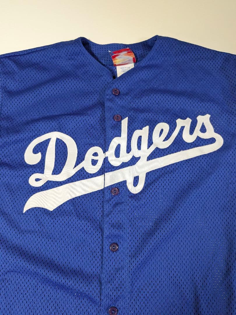 酒　90s USA製 マジェスティックドジャース 野茂英雄 ユニフォームＬ