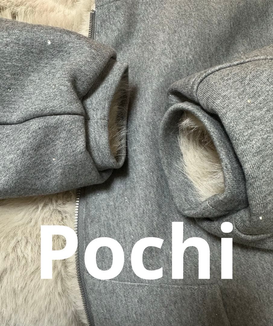 ジャケット・アウター Andwang kirakira 2way fur zip up gray