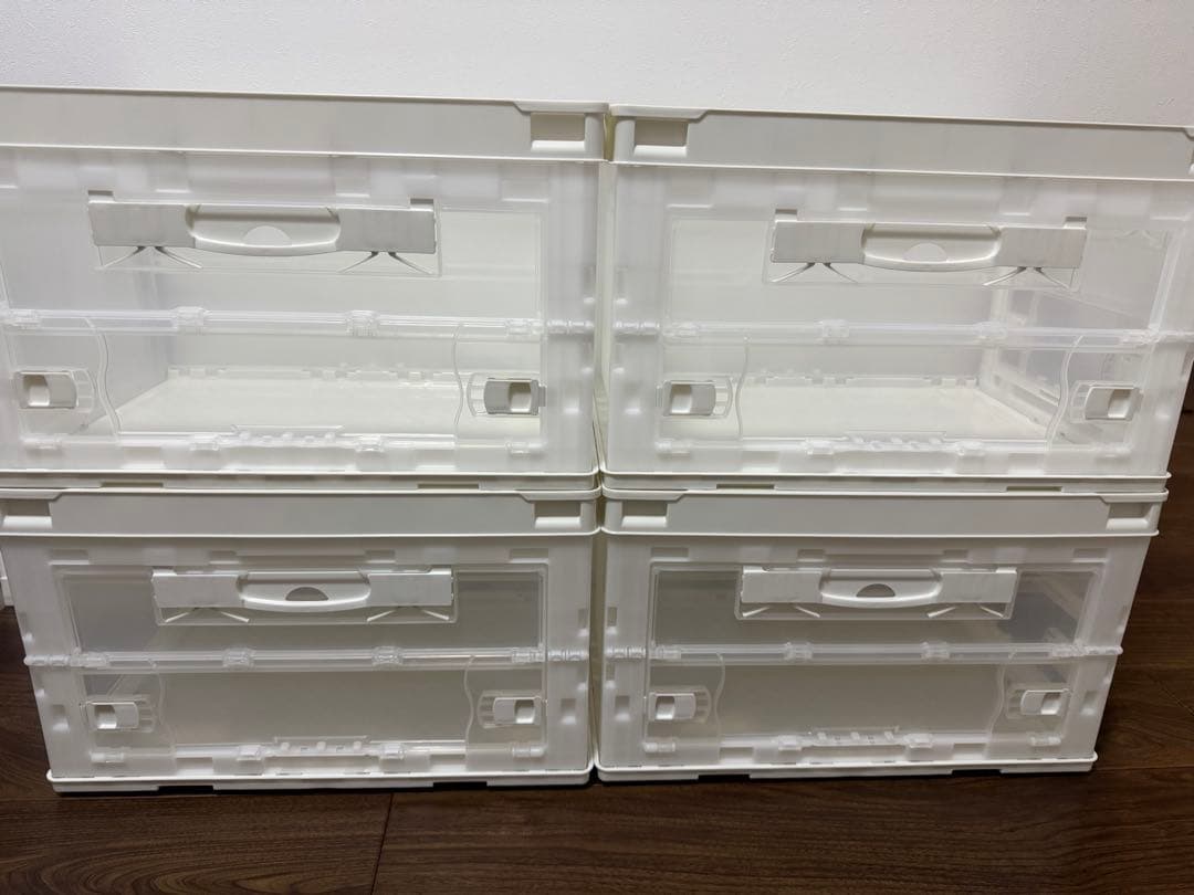 折りたたみコンテナ 50L ホワイト 4個