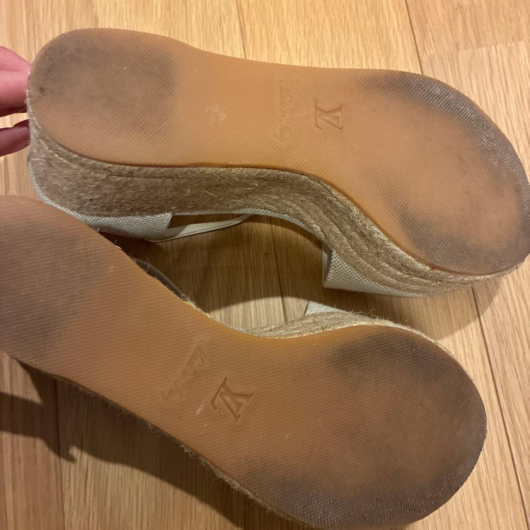 Louis Vuitton ウェッジソールサンダル ベージュ・ピンク