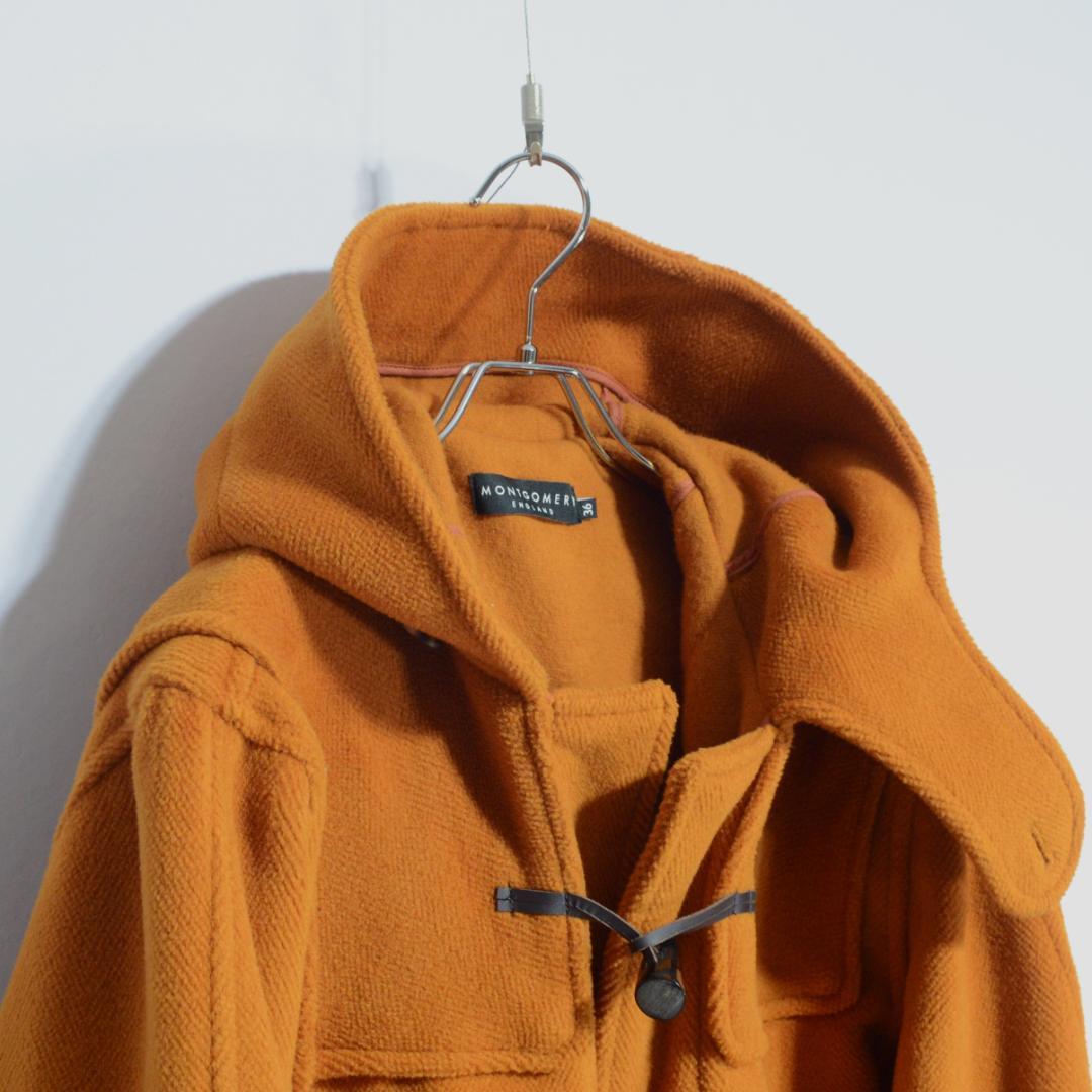超極上品 マラリウス カットパイル モンゴメリー ダッフルコート オレンジ 36