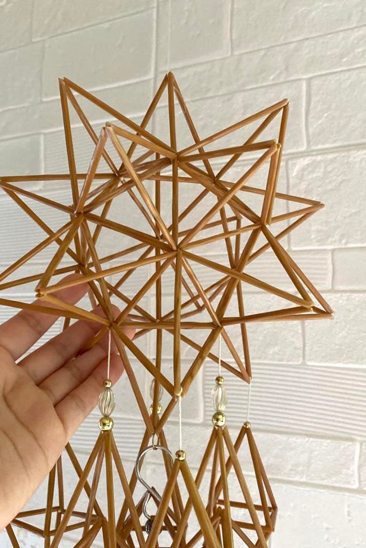 大型ヒンメリ✳︎キャラメルブラウン✳︎ビッグスターボール・ウィンドチャイム