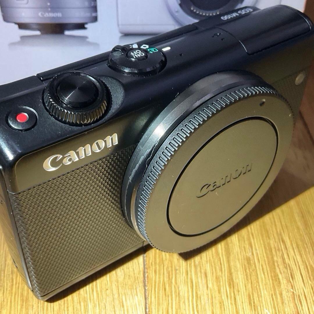 Canon EOS M100 ダブルレンズキット　ブラック　ミラーレスカメラ