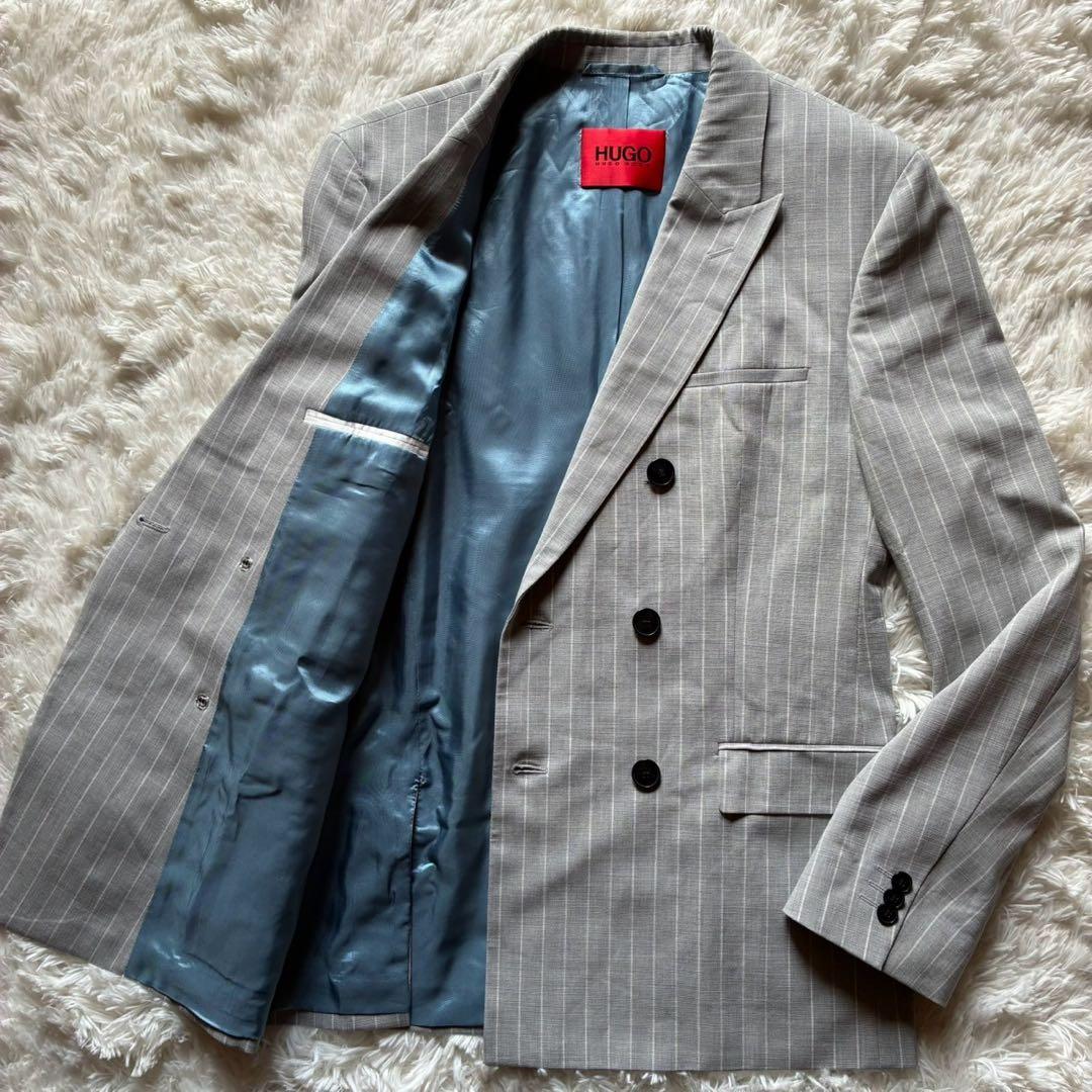 極美品/L ヒューゴボス　セットアップ　スーツ　テーラードジャケット　ダブル