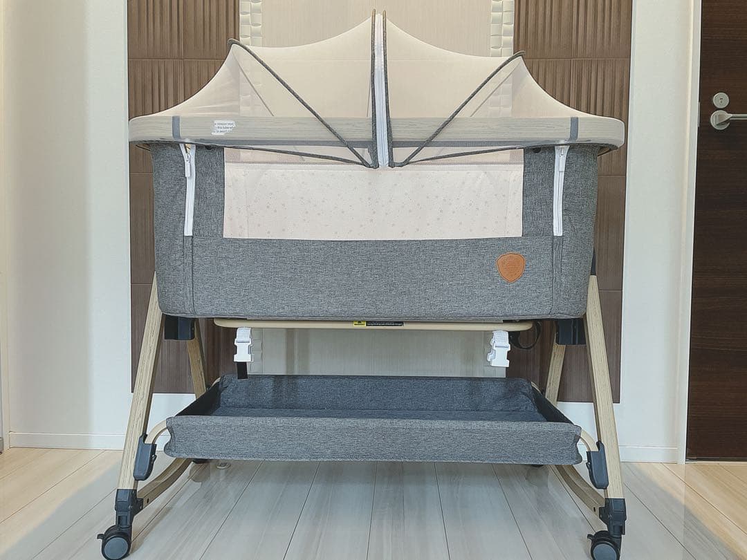美品‼︎ 半年間使用 HZDMJ ベビーベッド　グレー ネントレ 遮光