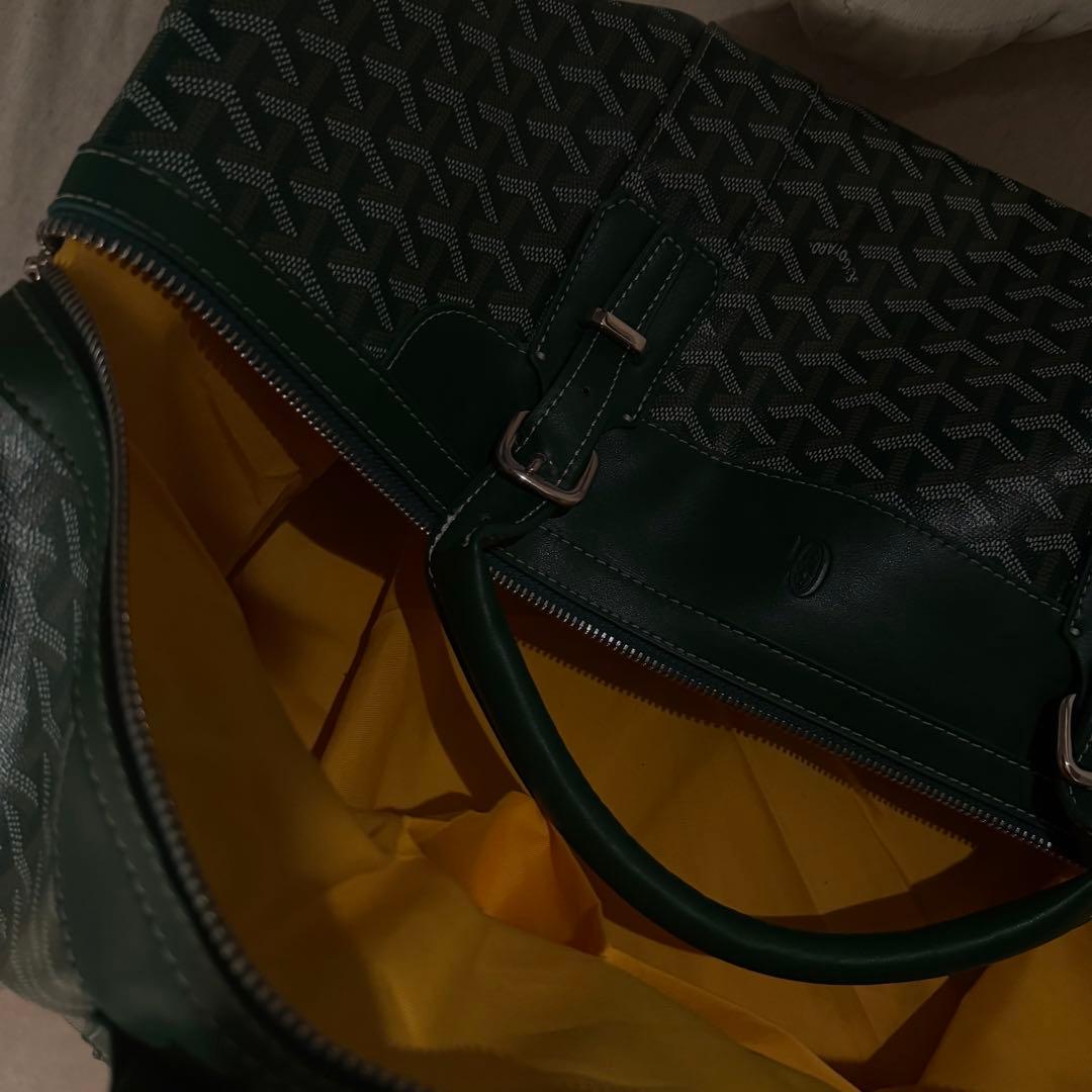 ゴヤールGOYARDボストン45 グリーン 美品