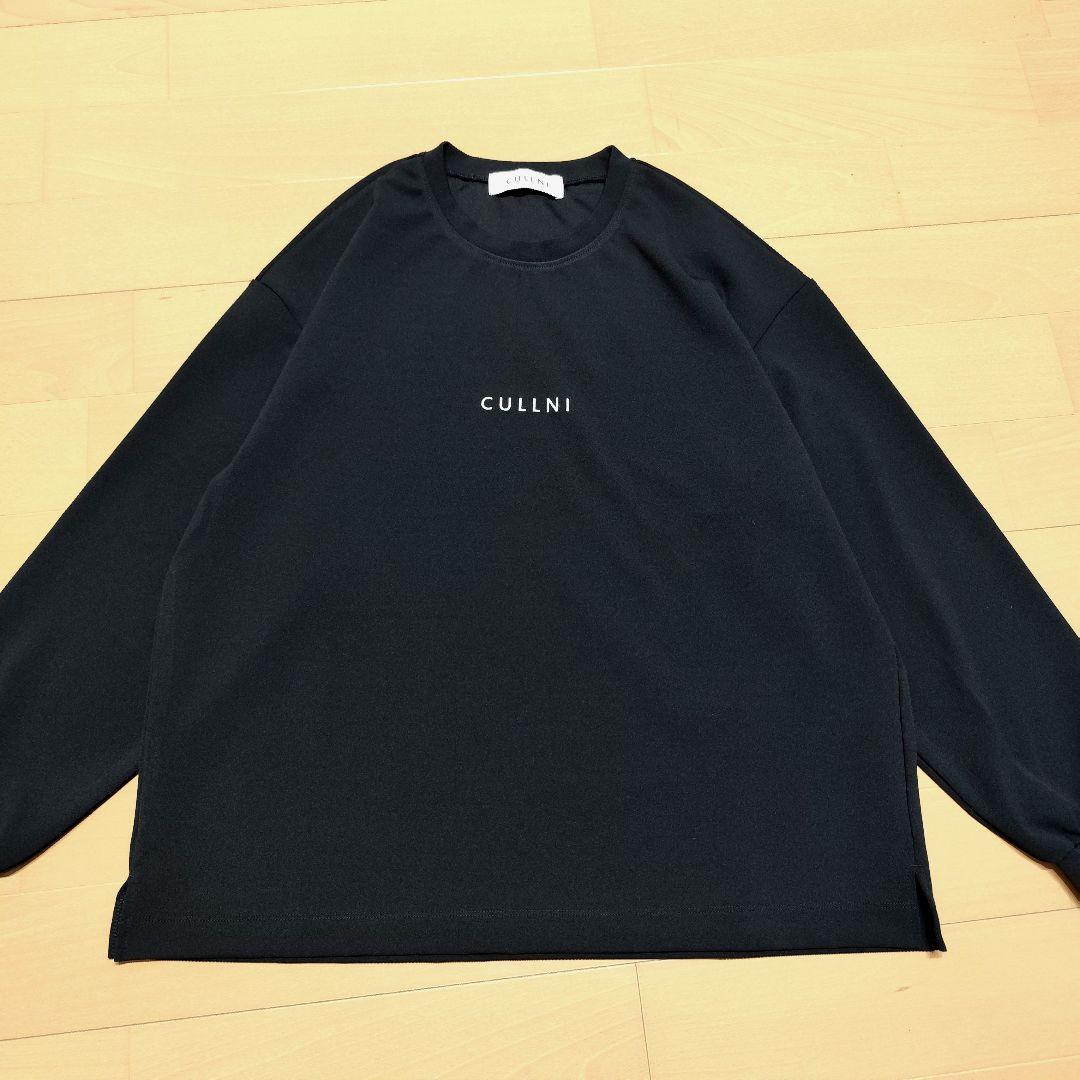 美品！CULLNI ロゴ刺繍 ロングスリーブカットソー 24SSブラック 1