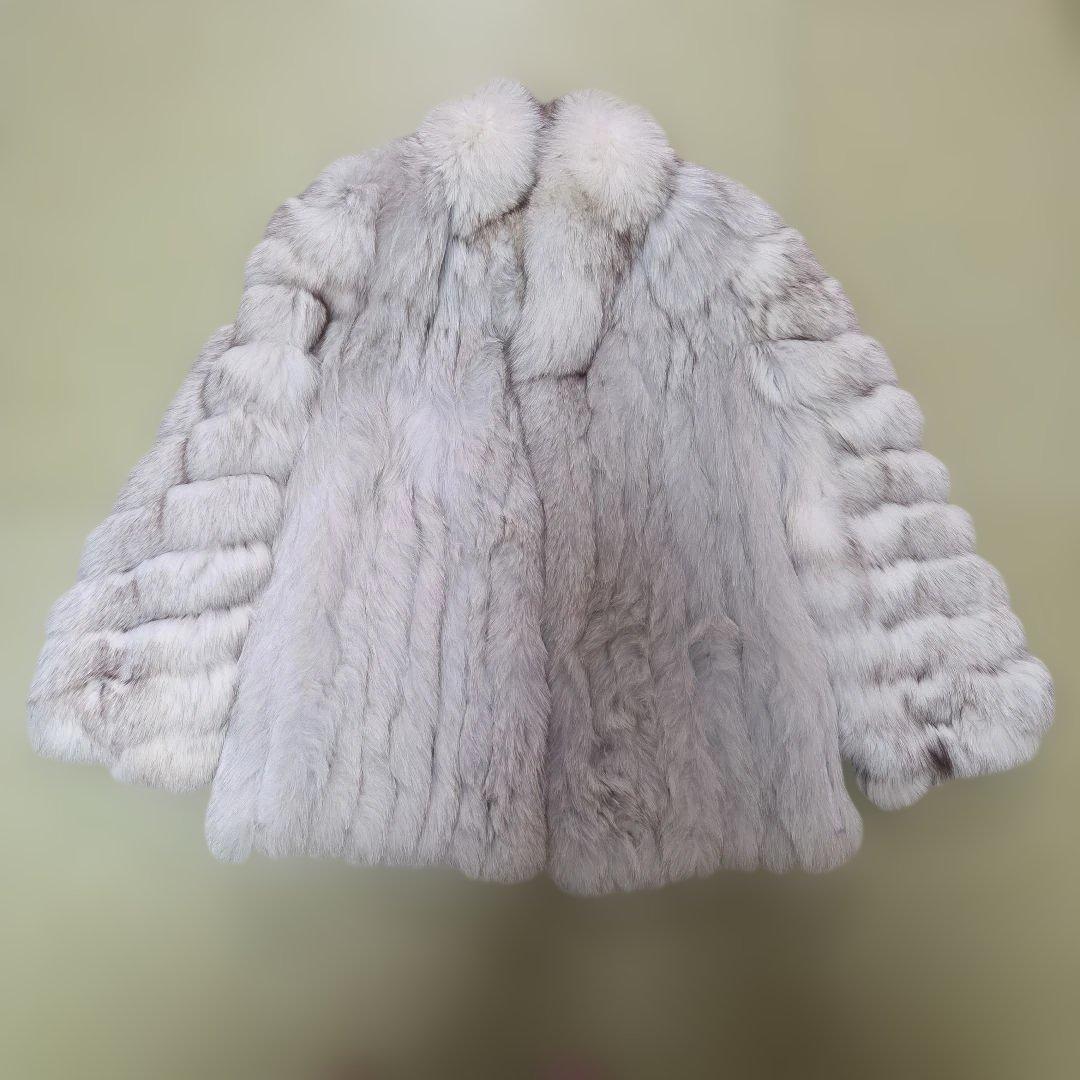 極美品 SAGAFOX ホワイトフォックス ハーフコートサイズ13号 銀サガ