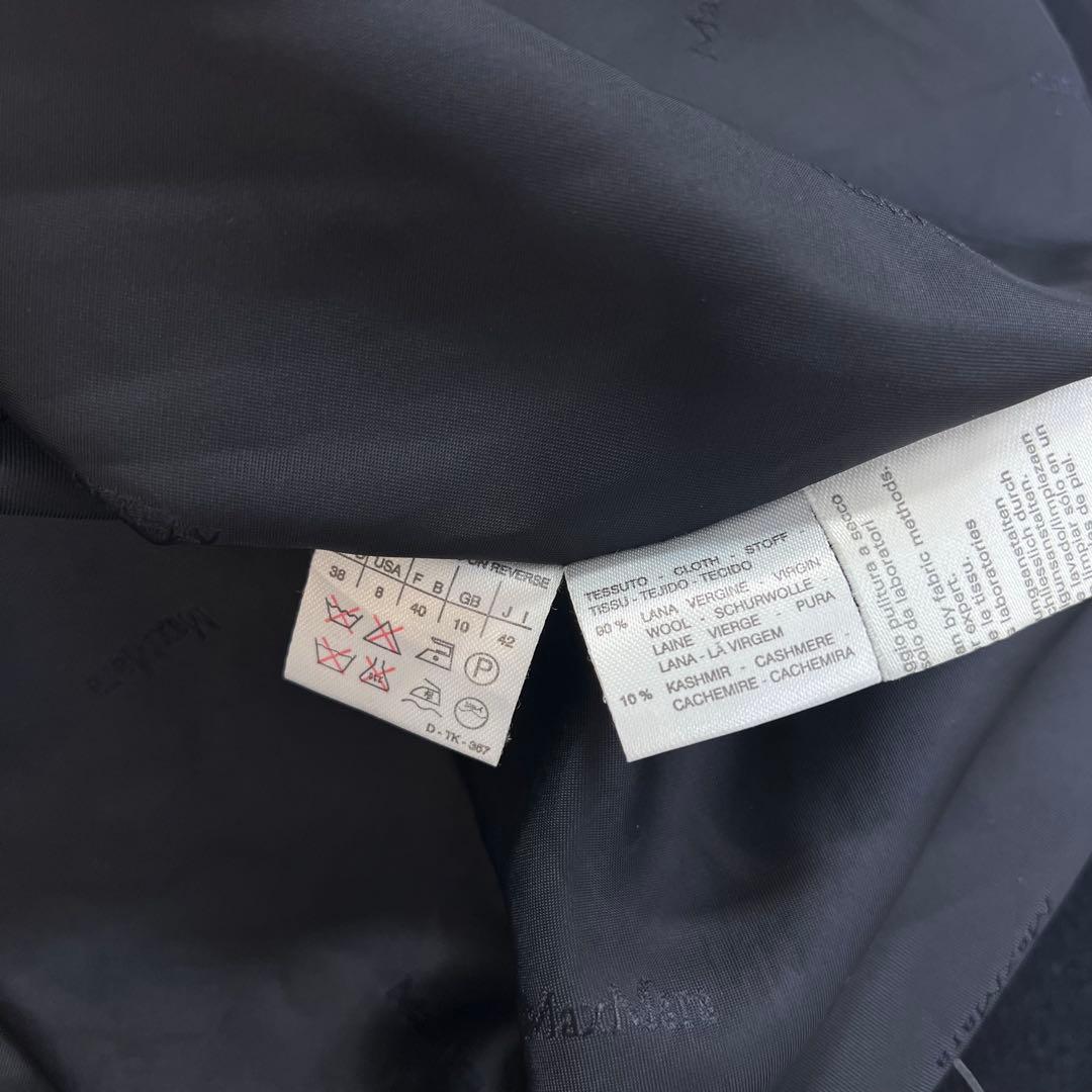 Max Mara カシミヤウール コート ネイビー 白タグ 42