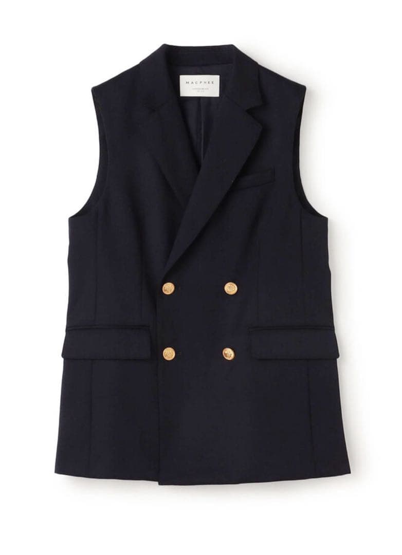 トゥモローランド MACPHEE ウールギャバジン ダブルブレストジレ