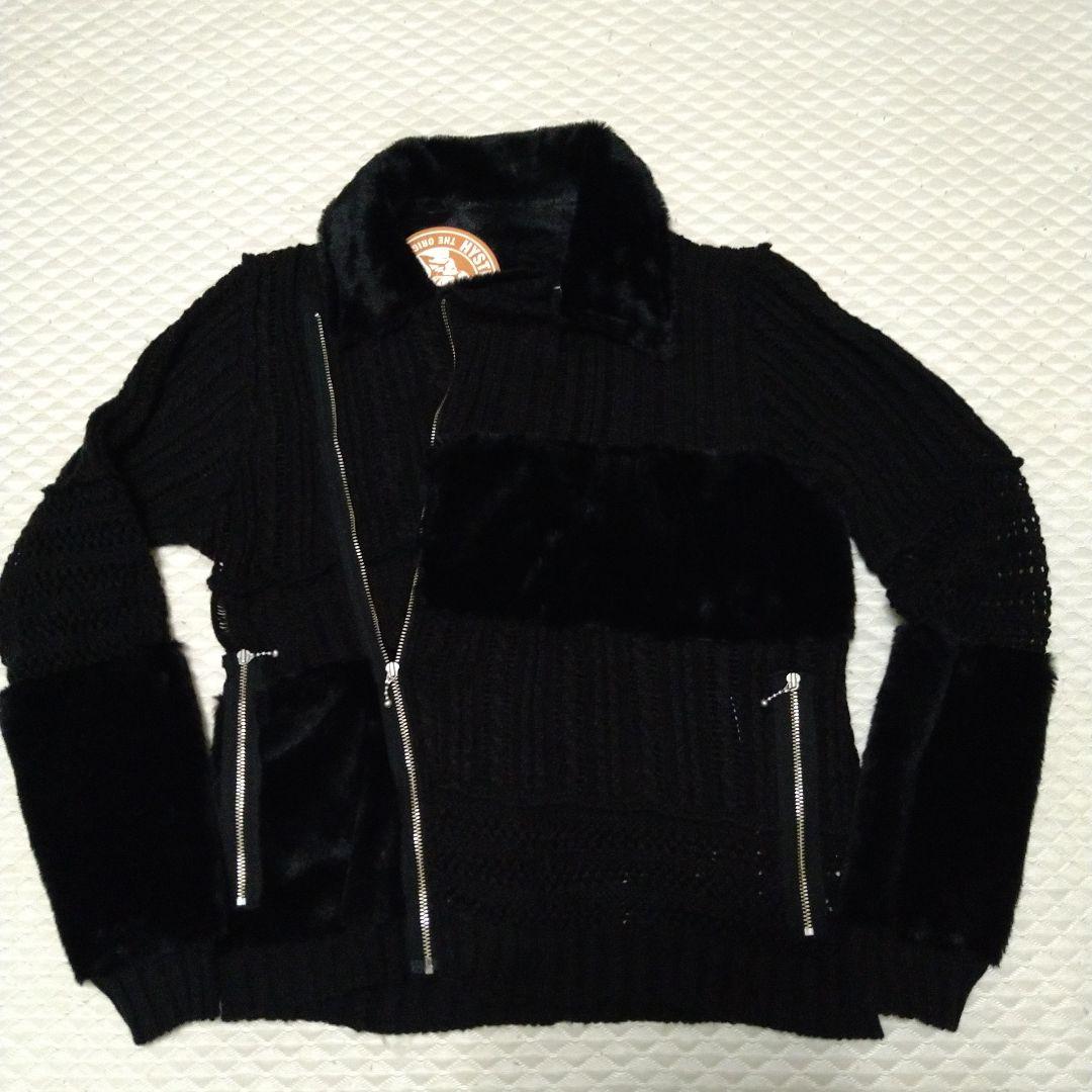 ヒステリックグラマー 黒 ニット ジャンパー フェイクファー　新品