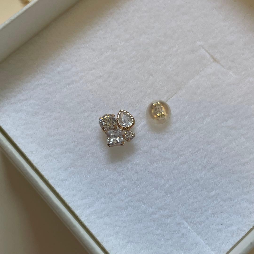 雨の日セール！美品【TAKE-UP】k18他ホワイトトパーズ★ピアス×3点セット