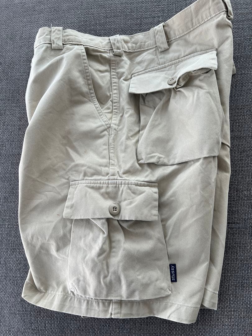 希少 95年 OLD STUSSY CARGO SHORTS 34インチ Ｌ