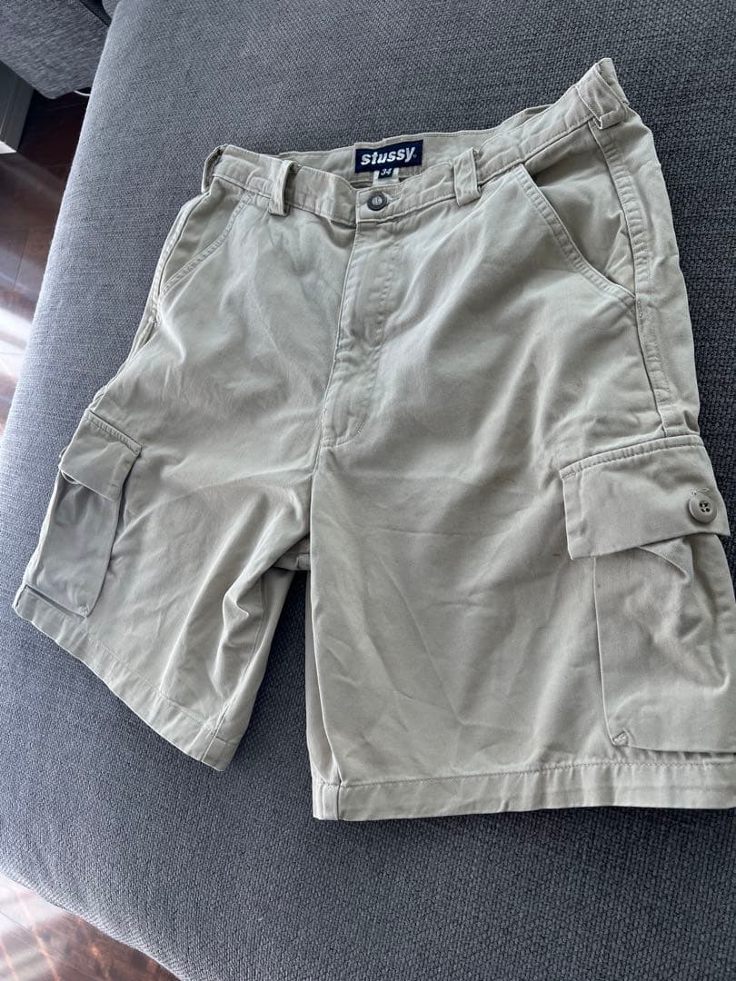 希少 95年 OLD STUSSY CARGO SHORTS 34インチ Ｌ