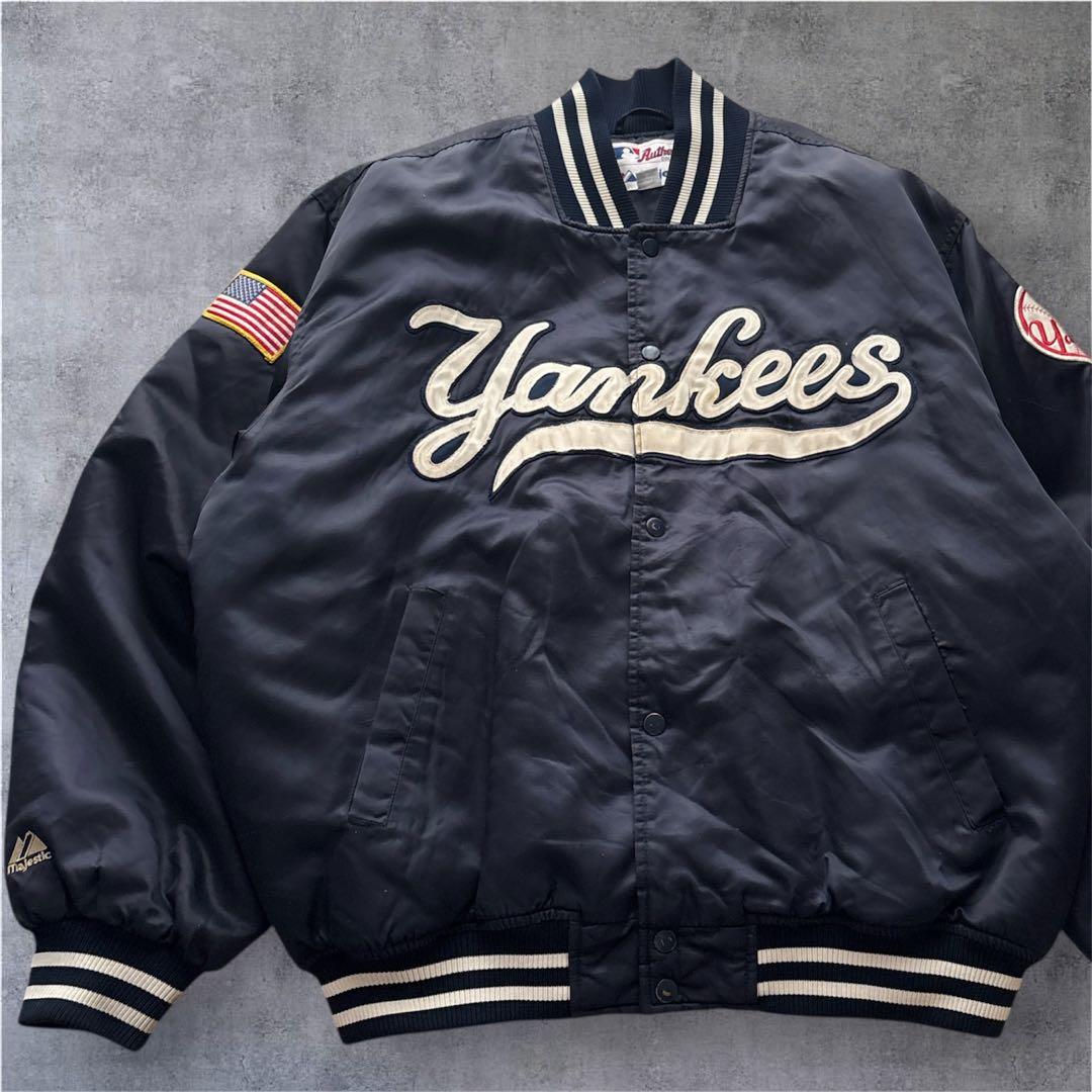 最終値下げ！90s Majestic ヤンキース ナイロンスタジャン XL