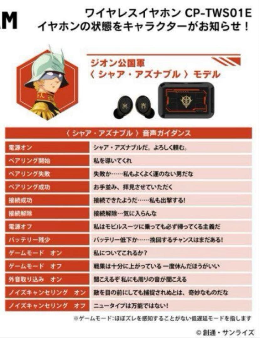 45周年記念コラボレーションモデル シャアアズナブルモデルイヤホン　完全受注品