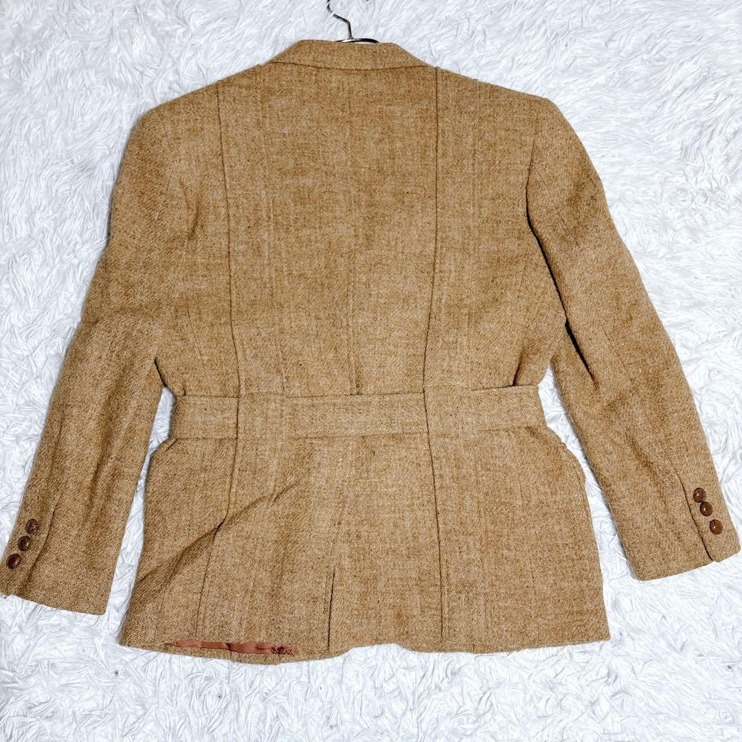 希少 ハリスツイード テーラードジャケット 英国製生地 レディースL〜XL