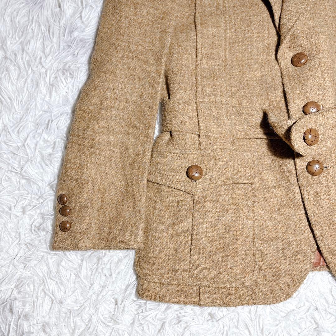 希少 ハリスツイード テーラードジャケット 英国製生地 レディースL〜XL