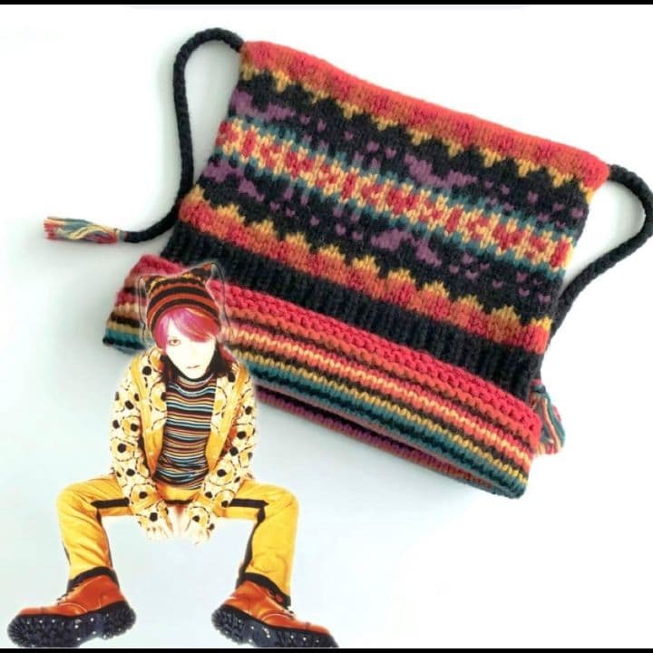 最終値下げ　hide 紐付きニットキャップ　LEMONed　hideピック付