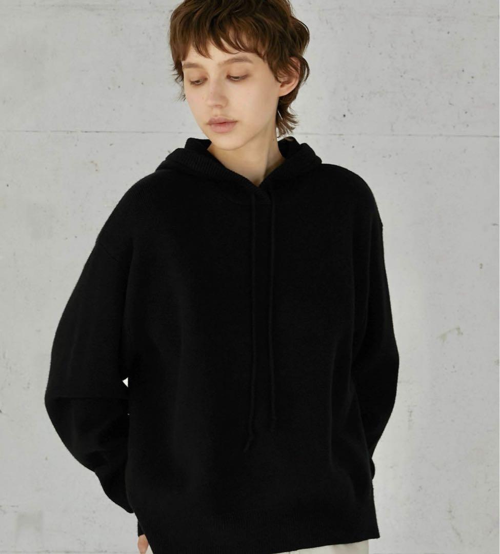 【LA PEAU DE GEM】knit hoodie/ニットフーディ