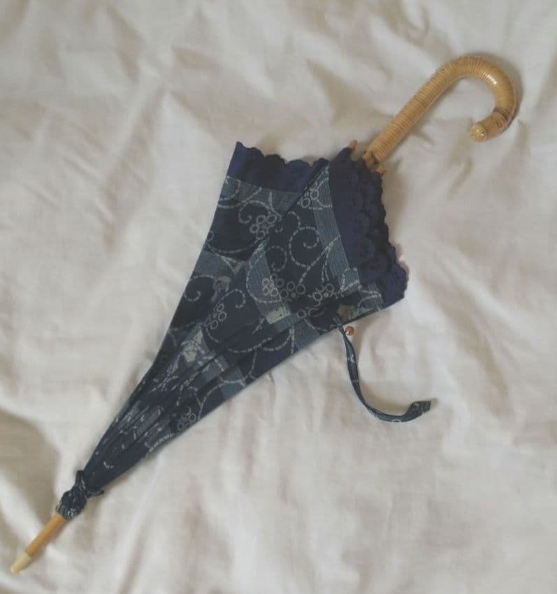 徳島藍染め　日傘