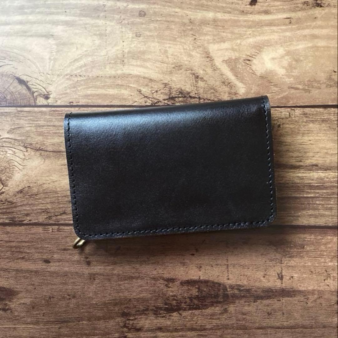 【やかん】ミドルトラッカーウォレット茶芯ブラック【お札を折らずに収納】