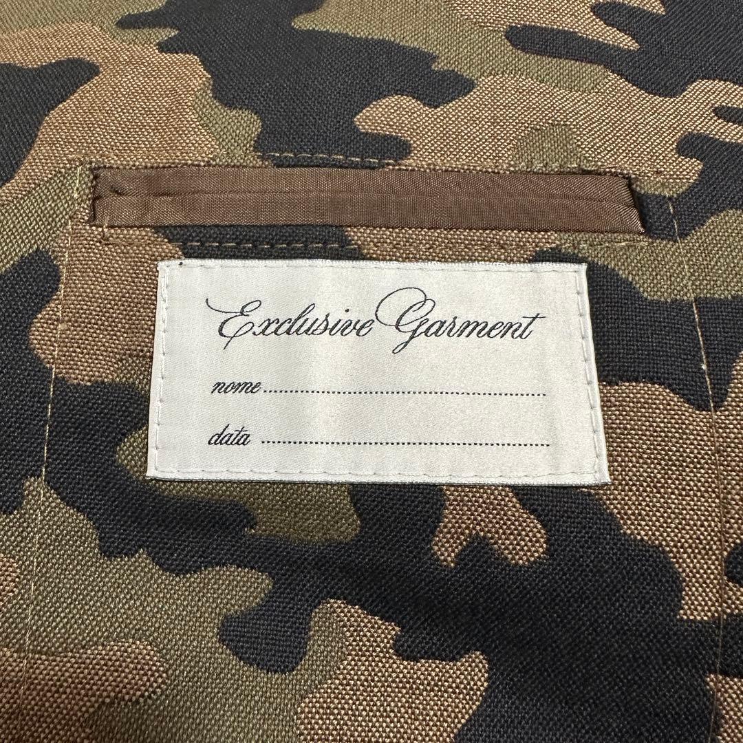 新品・ブートニエール付✨　44(S) 迷彩　タリアトーレ　アンコンジャケット　茶