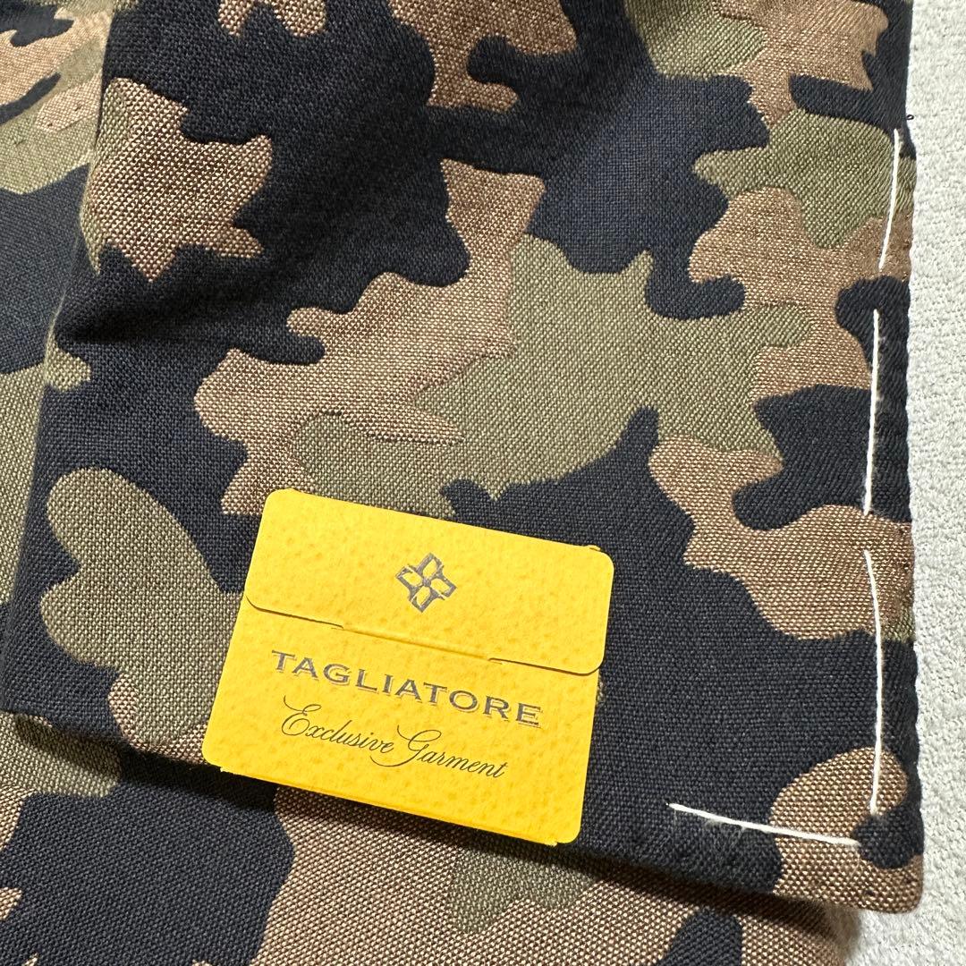 新品・ブートニエール付✨　44(S) 迷彩　タリアトーレ　アンコンジャケット　茶